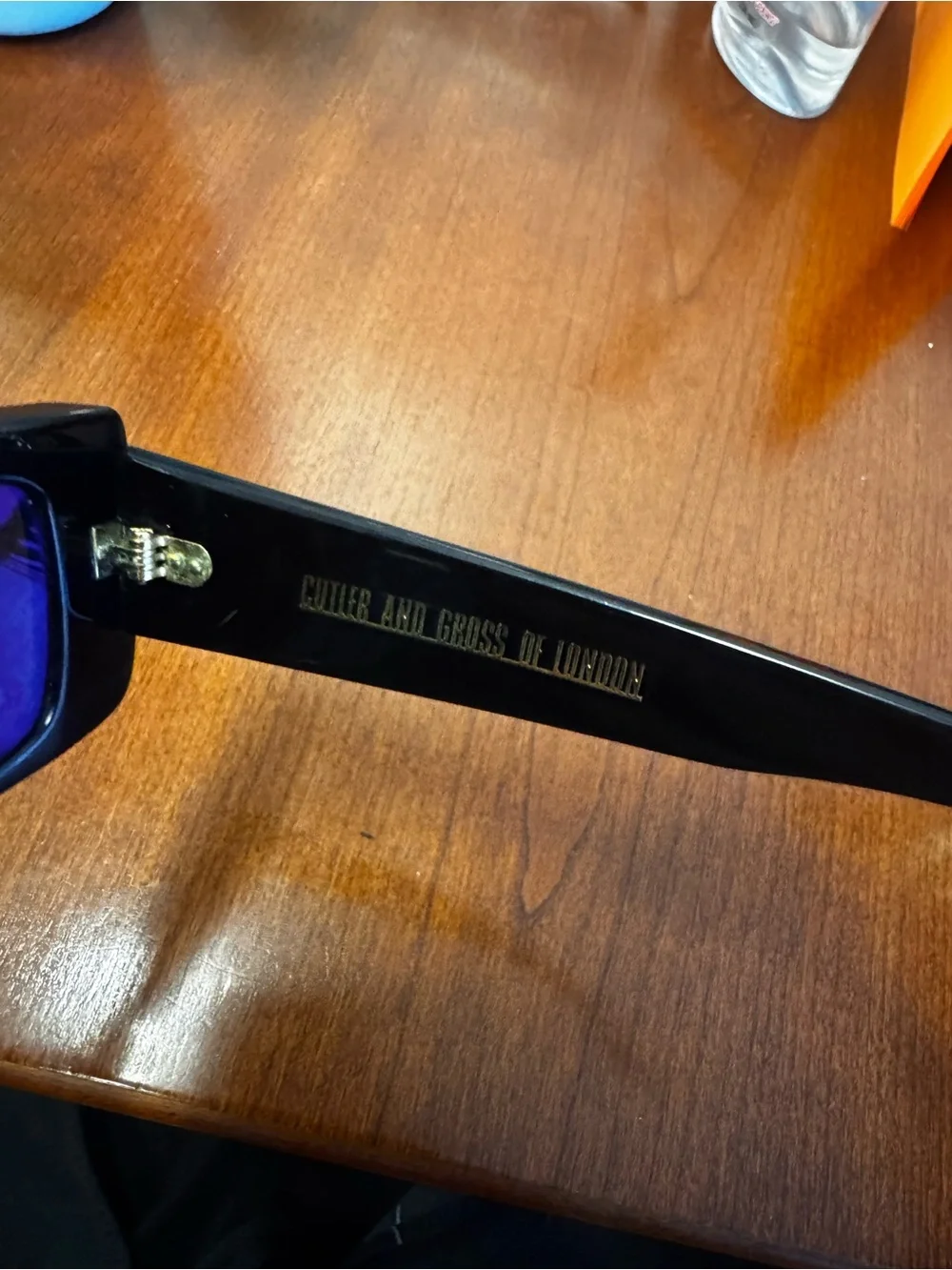 Men's Cutler and Gross Black Rectangular Sunglasses